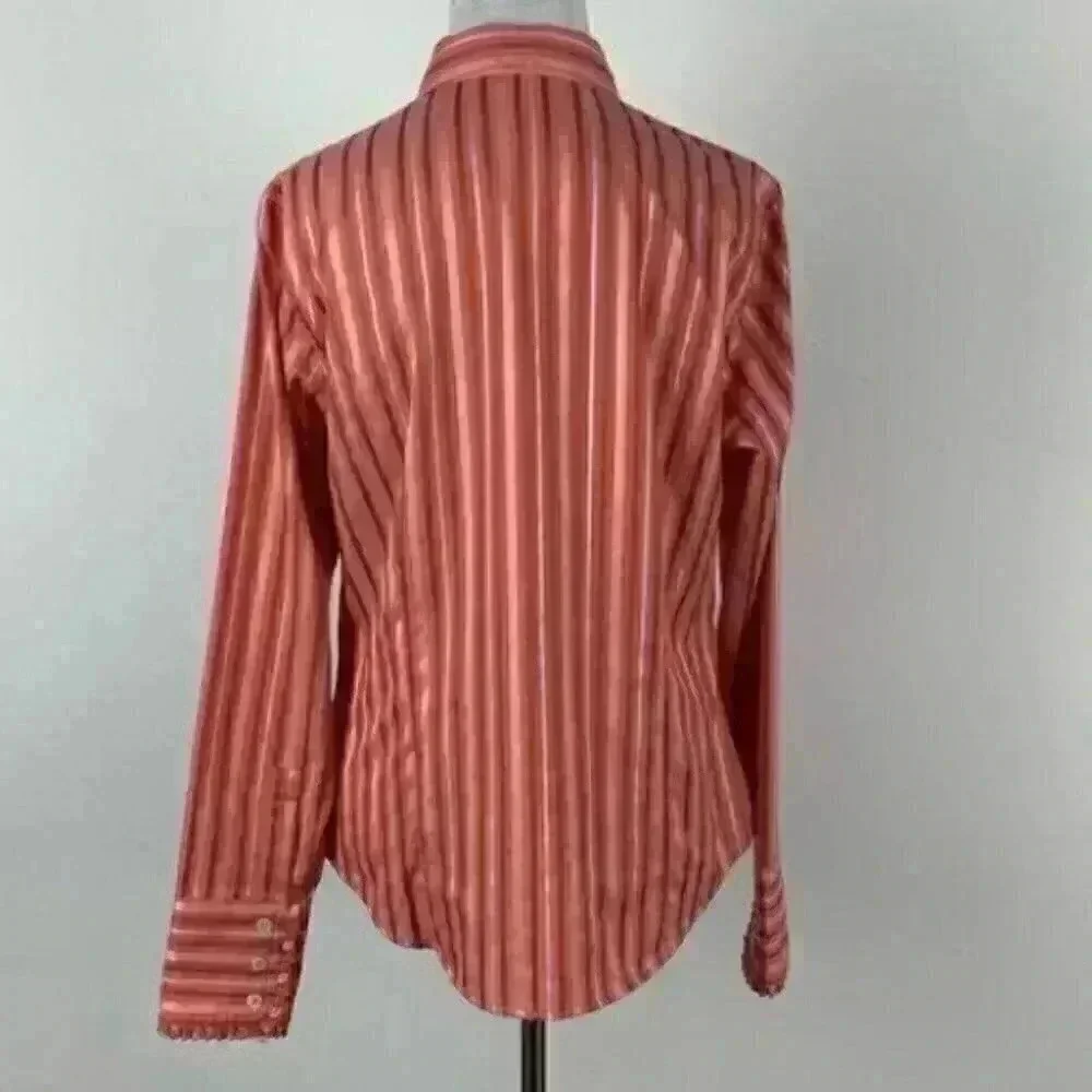 Liz Claiborne top size 10 button-down pinstripes